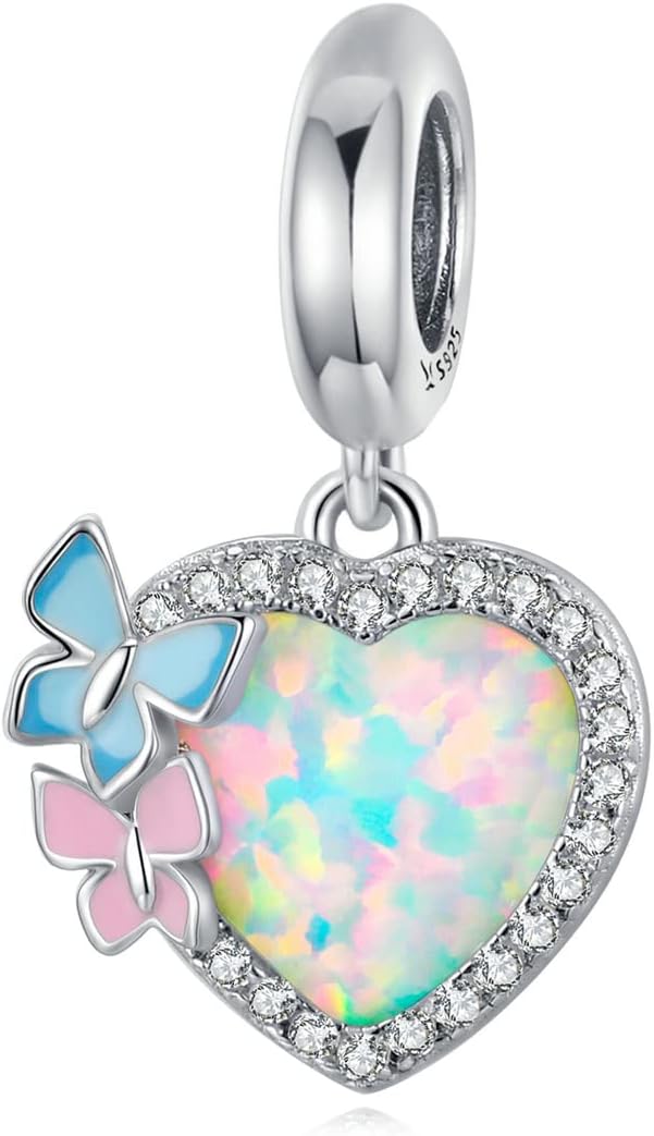 925 Sterling Silver Love Heart Charm for Charm Bracelet, Christmas Mother's Day Birthday Perfect Jewelry Gifts for Mom Grandma Daughter Friend Sister
