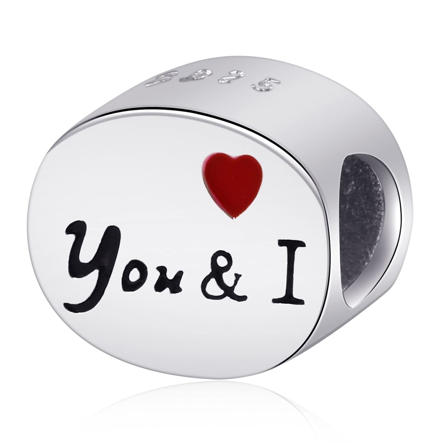 GEMDAZZ 925 Sterling Silver Valentines Day Charms Heart Charms, I Love You to The Moon and Back Pendant, Cupid Arrow and 4 Leaf Clover Beads fit European Bracelets, Gift for Lover/Wife/Girls