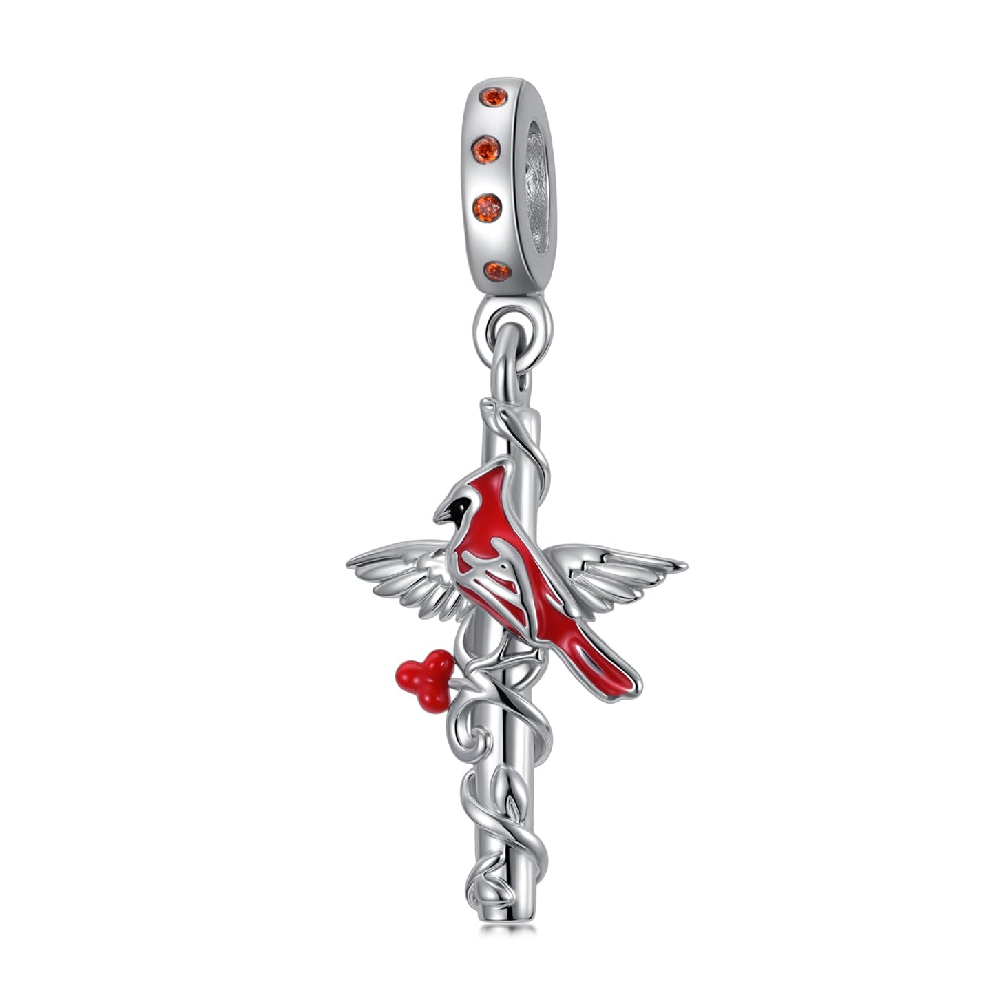 LONAGO Charms for Bracelets 925 Sterling Silver Red Cardinal/Phoenix/Blue Jay/Hummingbird Animal Dangle Charm Bird Bead Fit Bracelet Our Love Never Dies Gifts for Women Mom