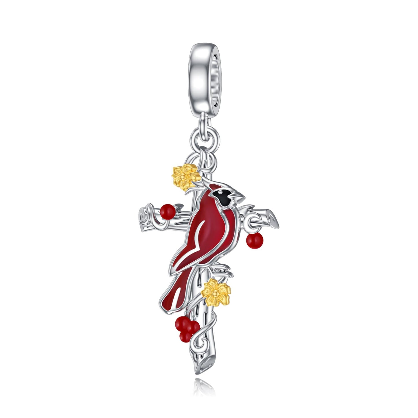 LONAGO Charms for Bracelets 925 Sterling Silver Red Cardinal/Phoenix/Blue Jay/Hummingbird Animal Dangle Charm Bird Bead Fit Bracelet Our Love Never Dies Gifts for Women Mom