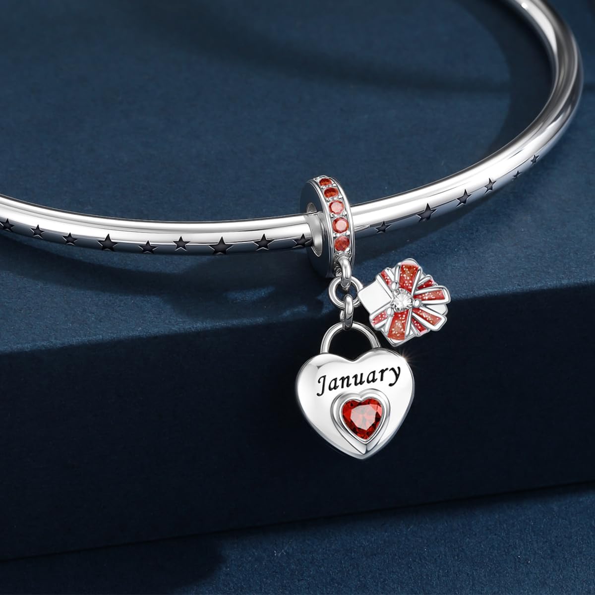 HappyStar 925 Sterling Silver Happy Birthday Bead Charm Love Heart Shape Birthstone Charms for Bracelets Dangle Pendant with 5A Cubic Zirconia Compatible Pandora Bracelets Jewelry Gift for Women