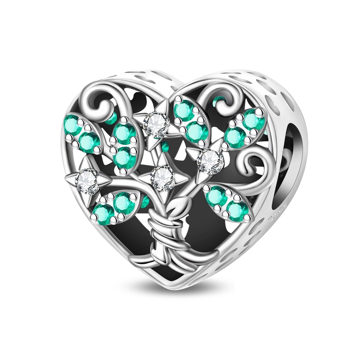 Mother Heart Charms for Bracelets Love Mom Flowers Charm Jewellery for Women