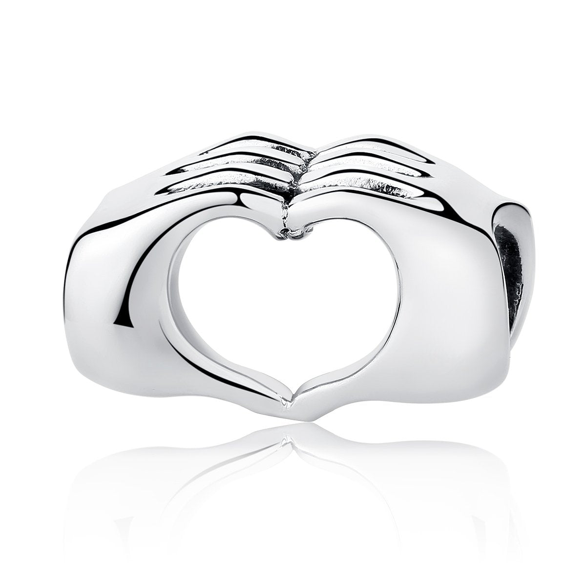 925 Sterling Silver Love Heart Charm for Charm Bracelet, Christmas Mother's Day Birthday Perfect Jewelry Gifts for Mom Grandma Daughter Friend Sister