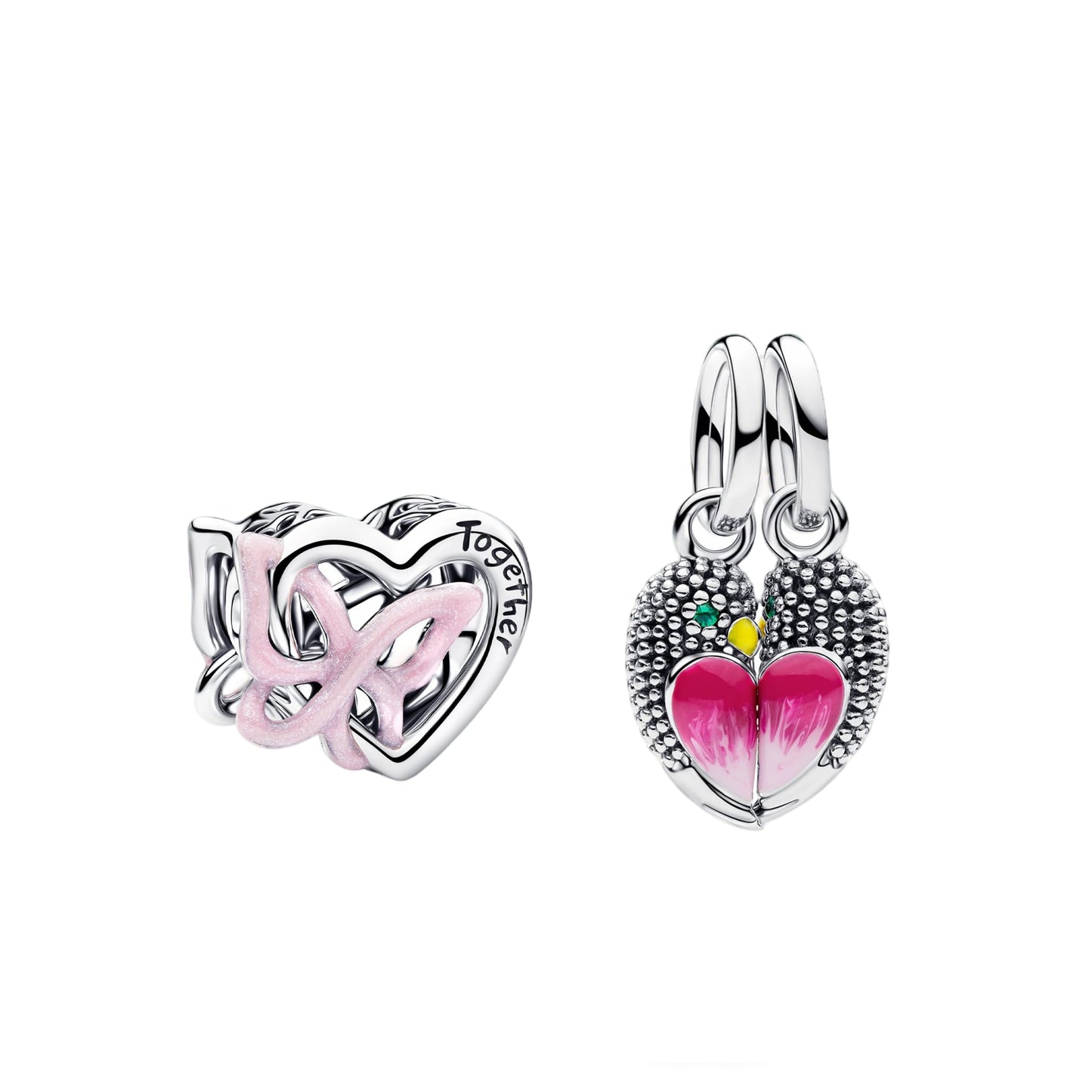 Mother Heart Charms for Bracelets Love Mom Flowers Charm Jewellery for Women