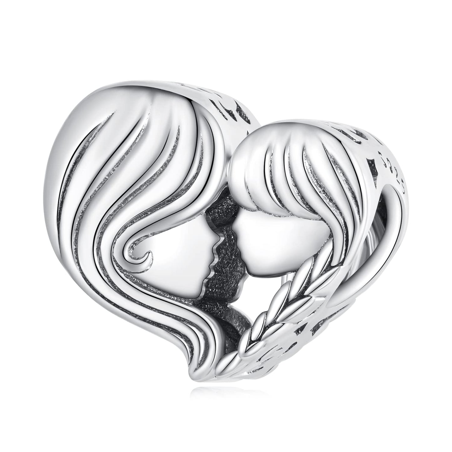925 Sterling Silver Love Heart Charm for Charm Bracelet, Christmas Mother's Day Birthday Perfect Jewelry Gifts for Mom Grandma Daughter Friend Sister