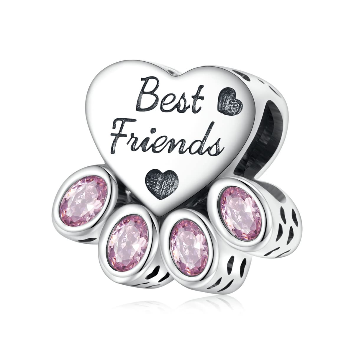 925 Sterling Silver Love Heart Charm for Charm Bracelet, Christmas Mother's Day Birthday Perfect Jewelry Gifts for Mom Grandma Daughter Friend Sister