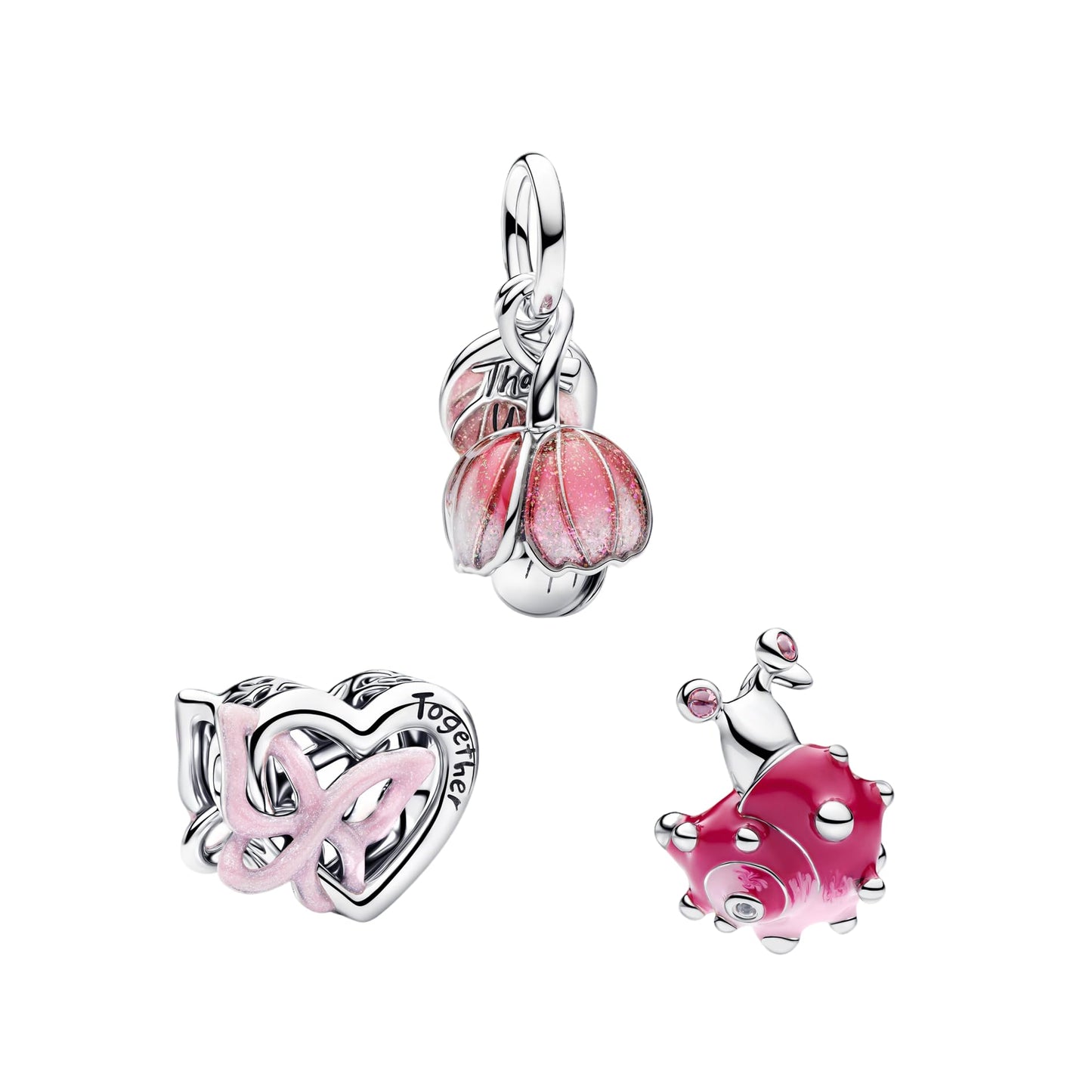 Mother Heart Charms for Bracelets Love Mom Flowers Charm Jewellery for Women