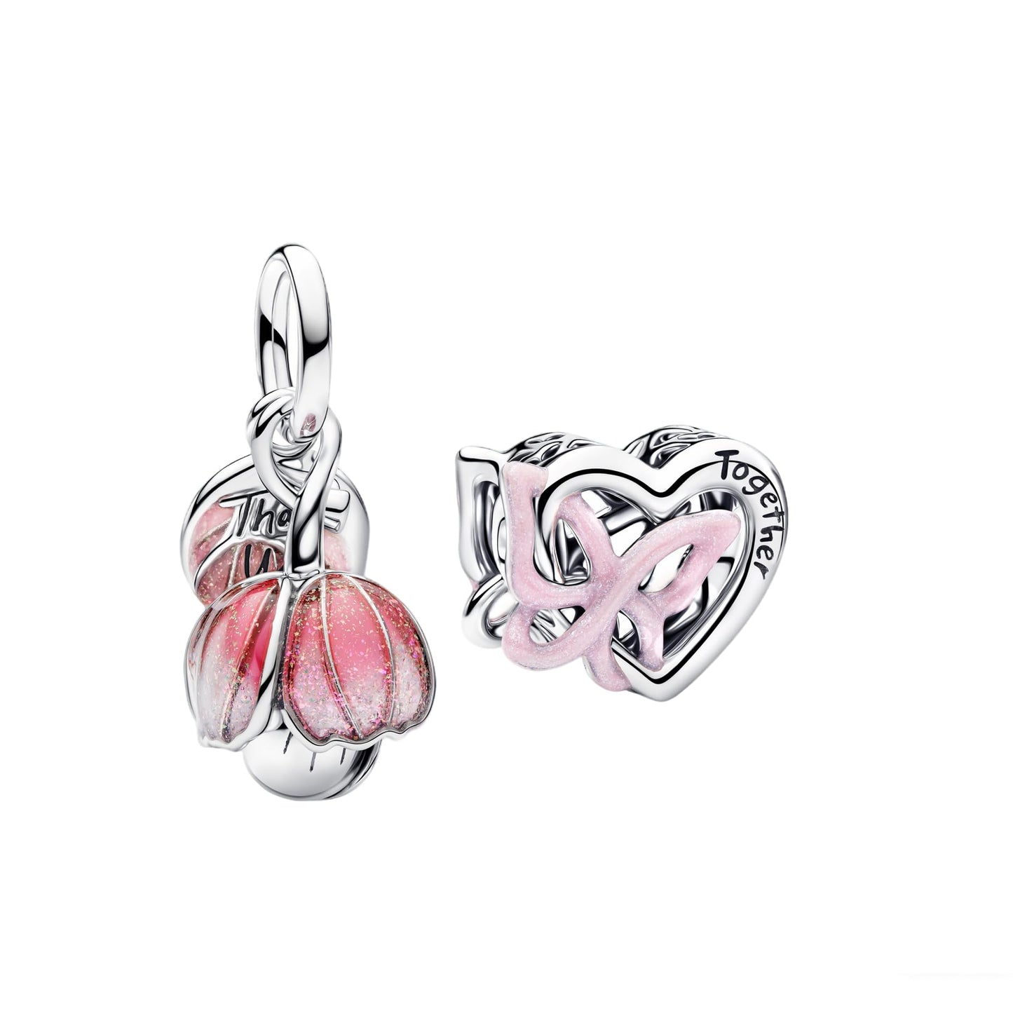Mother Heart Charms for Bracelets Love Mom Flowers Charm Jewellery for Women