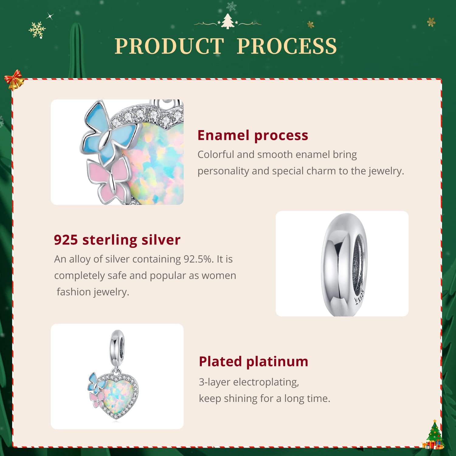 925 Sterling Silver Love Heart Charm for Charm Bracelet, Christmas Mother's Day Birthday Perfect Jewelry Gifts for Mom Grandma Daughter Friend Sister