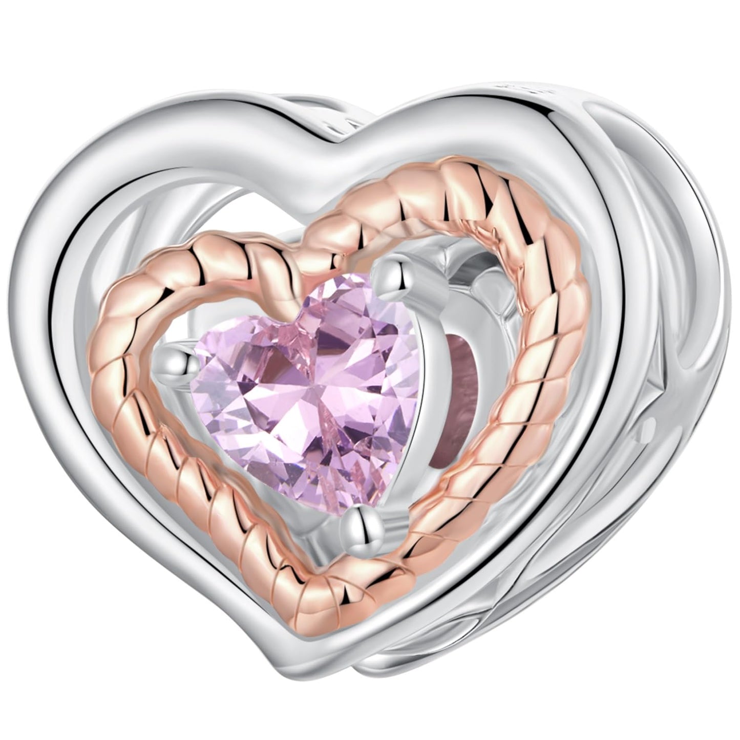 925 Sterling Silver Love Heart Charm for Charm Bracelet, Christmas Mother's Day Birthday Perfect Jewelry Gifts for Mom Grandma Daughter Friend Sister