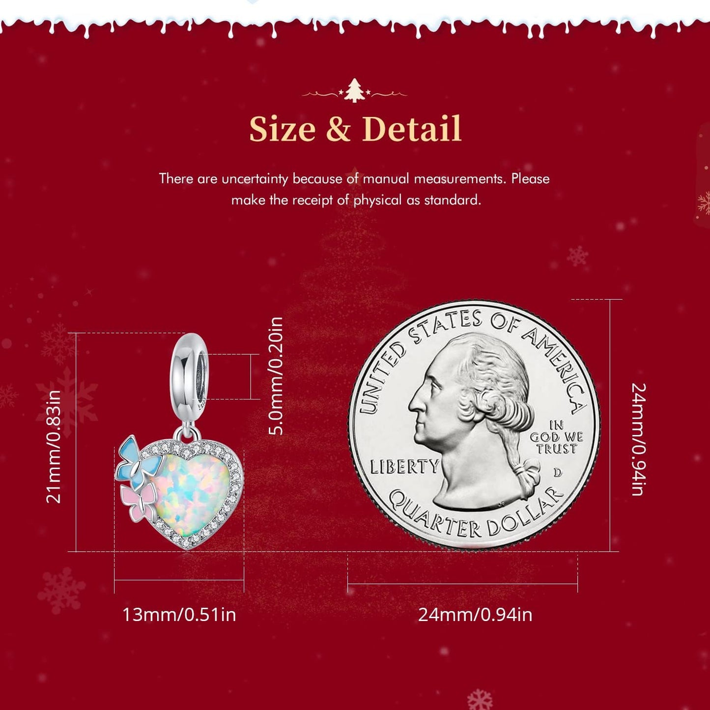 925 Sterling Silver Love Heart Charm for Charm Bracelet, Christmas Mother's Day Birthday Perfect Jewelry Gifts for Mom Grandma Daughter Friend Sister