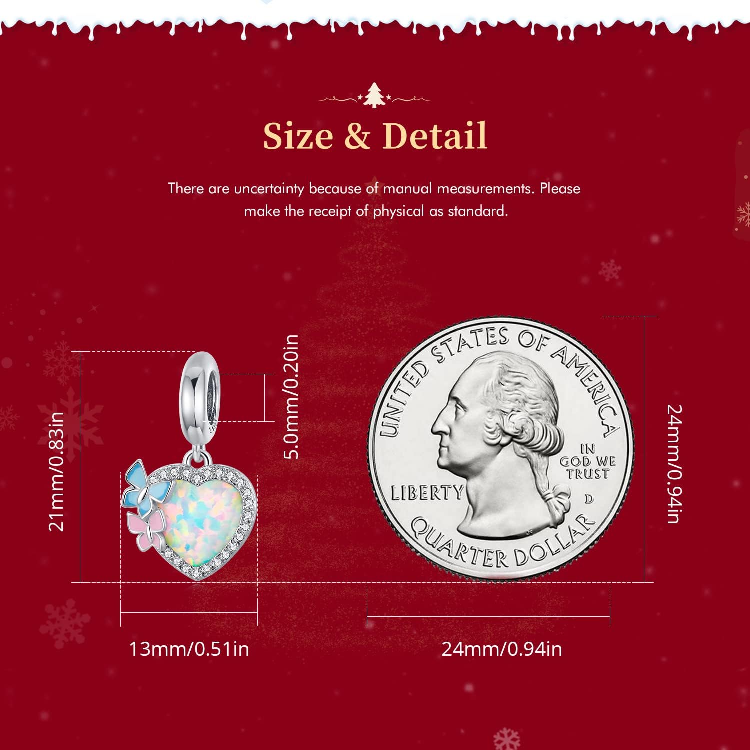 925 Sterling Silver Love Heart Charm for Charm Bracelet, Christmas Mother's Day Birthday Perfect Jewelry Gifts for Mom Grandma Daughter Friend Sister